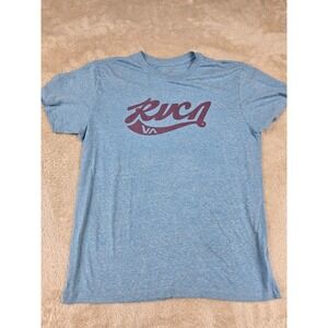 RVCA Standard Tee Mens Blue Graphic T Shirt Short Sleeve Casual Size L